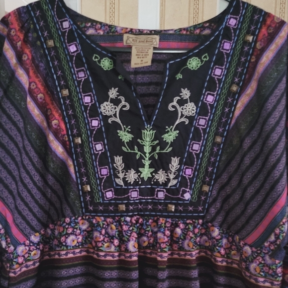 NEW ART AND SOUL Boho Bohemian Top Tunic Size Medium - Picture 3 of 4